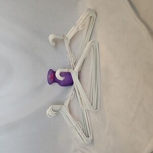 Set of 30  White plastic hangers with hooks